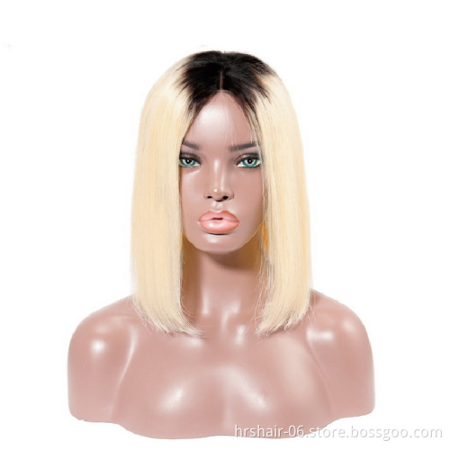 Wholesale Cheap Human Hair 1B/613 Bob Full Lace Wig Vendors 100% Brazilian Human Hair